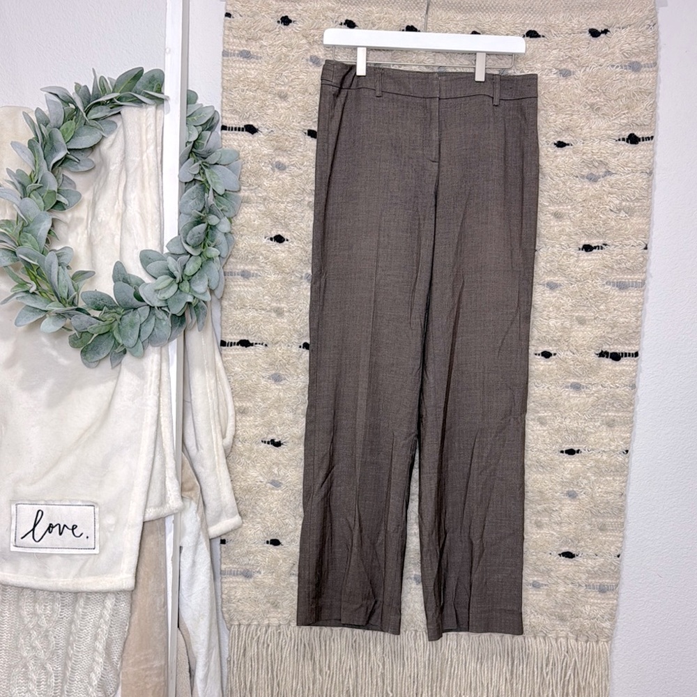 New York & Company stretch Brown subtle pin stripe High-Waist Trousers size 2